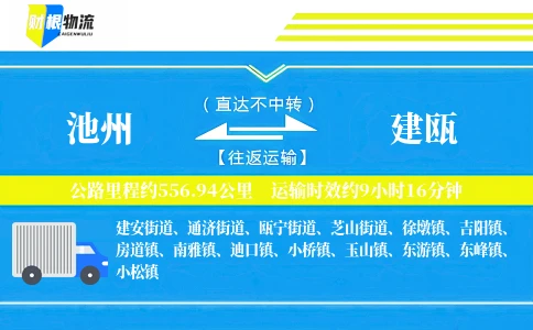 池州到建瓯物流公司
