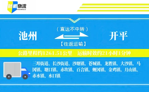 池州到开平物流公司