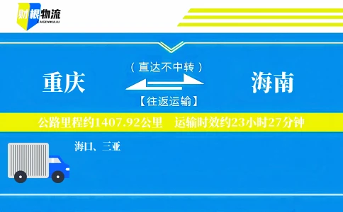 重庆到海南物流公司