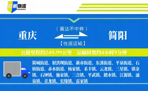 重庆到简阳物流公司