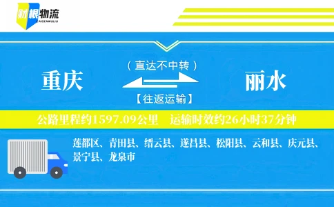 重庆到丽水物流公司