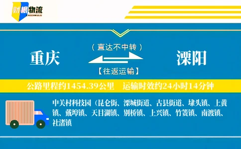 重庆到溧阳物流公司