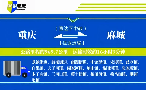重庆到麻城物流公司