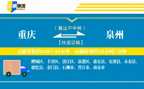 重庆到泉州物流公司