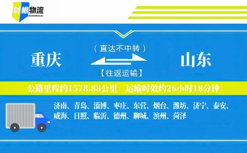 重庆到山东物流公司