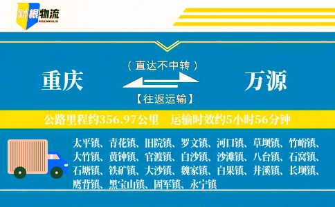 重庆到万源物流公司
