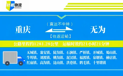 重庆到无为物流公司
