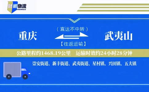 重庆到武夷山物流公司