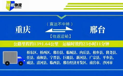 重庆到邢台物流公司