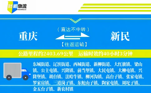 重庆到新民物流公司