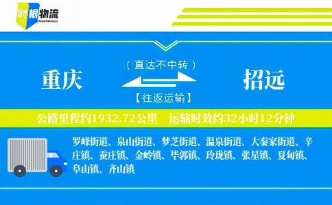 重庆到招远物流公司