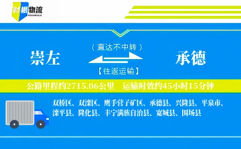 崇左到承德物流公司