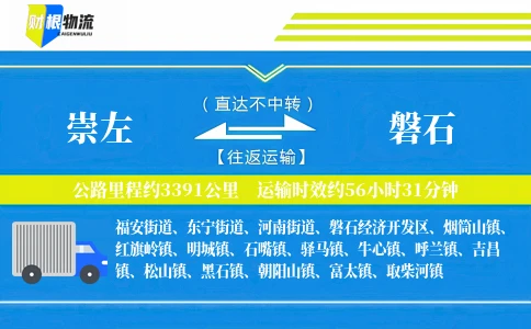 崇左到磐石物流公司