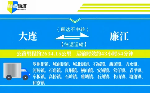 大连到廉江物流公司