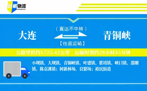 大连到青铜峡物流公司
