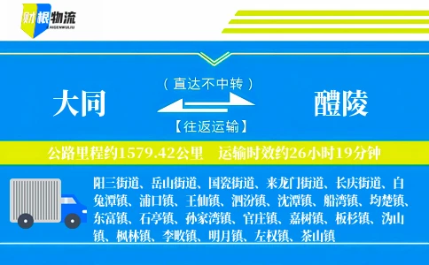 大同到醴陵物流公司