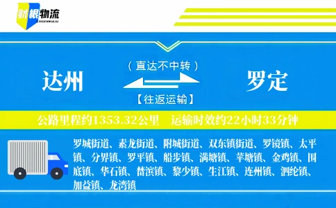 达州到罗定物流公司