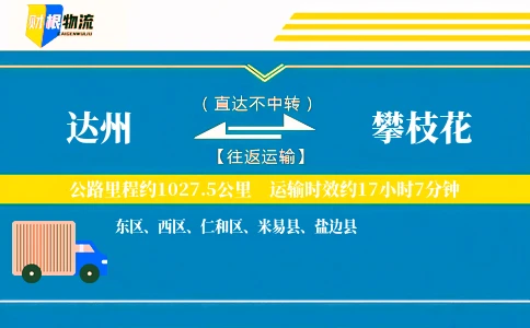 达州到攀枝花物流公司