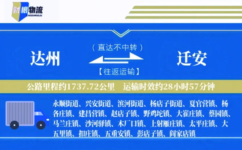 达州到迁安物流公司
