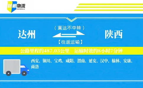 达州到陕西物流公司