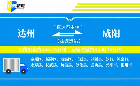达州到咸阳物流公司