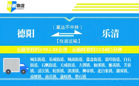 德阳到乐清物流公司