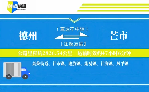 德州到芒市物流公司