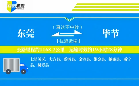 东莞到毕节物流公司