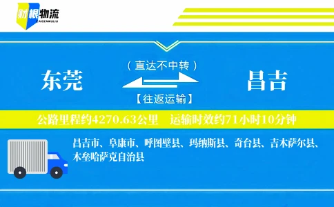 东莞到昌吉物流公司