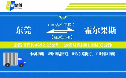 东莞到霍尔果斯物流公司