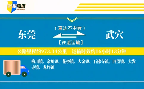 东莞到武穴物流公司