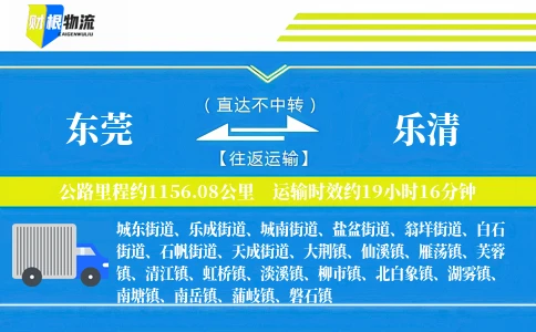 东莞到乐清物流公司
