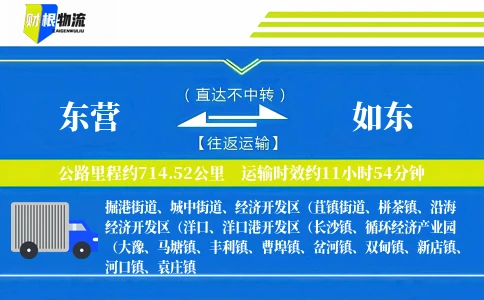 东营到如东物流公司