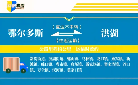鄂尔多斯到洪湖物流公司