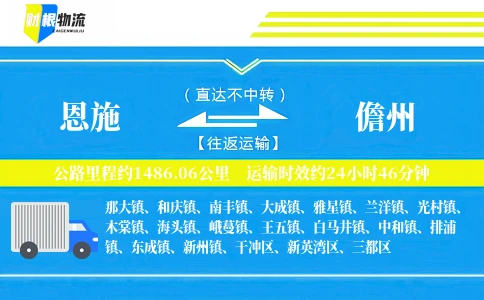 恩施到儋州物流公司