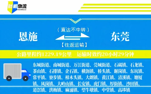 恩施到东莞物流公司