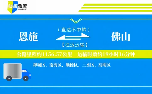 恩施到佛山物流公司