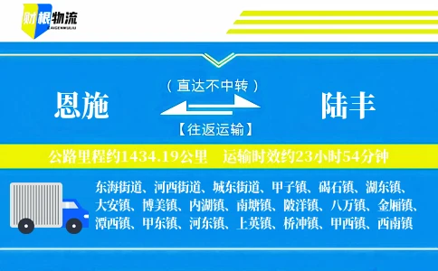 恩施到陆丰物流公司