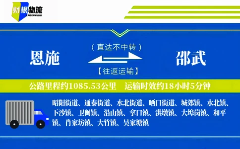 恩施到邵武物流公司