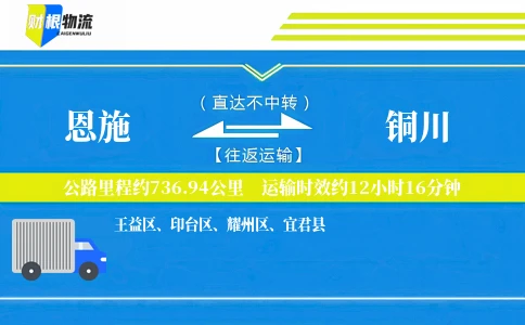 恩施到铜川物流公司