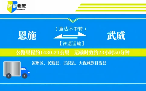 恩施到武威物流公司