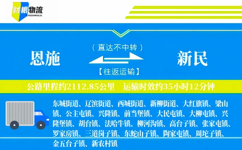 恩施到新民物流公司