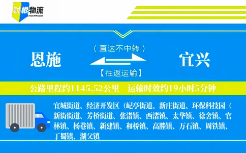 恩施到宜兴物流公司