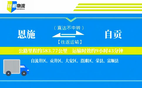 恩施到自贡物流公司
