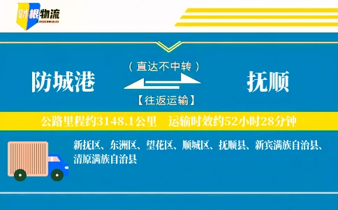 防城港到抚顺物流公司