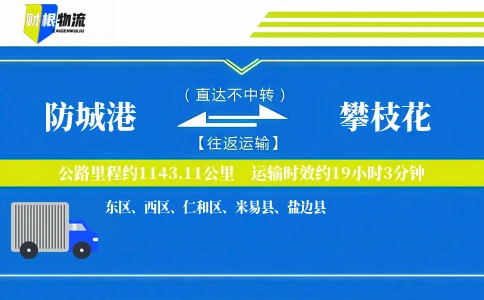 防城港到攀枝花物流公司