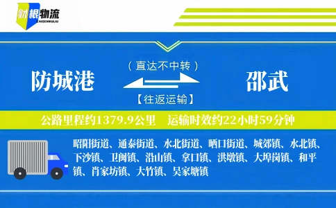 防城港到邵武物流公司
