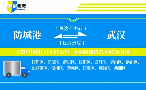 防城港到武汉物流公司