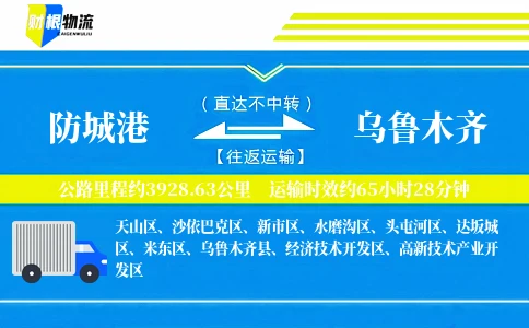 防城港到乌鲁木齐物流公司