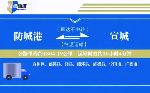 防城港到宣城物流公司